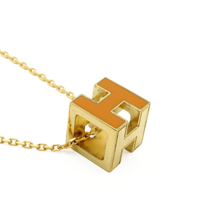 HERMES エルメス カージュドアッシュ Hキューブ Hロゴ ネックレス 