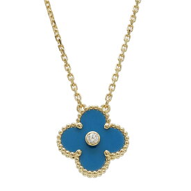 Van Cleef & Arpels ヴァンクリーフ & アーペル ヴィンテージ アルハンブラ ネックレス AU750 セーブル ダイヤ　1PD VCARP46000 【中古】
