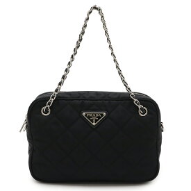 PRADA プラダ TESSUTO IMPUNTU キルティング ショルダーバッグ ナイロン レザー NERO ブラック 黒 国内アウトレット購入品 1BH910 【中古】
