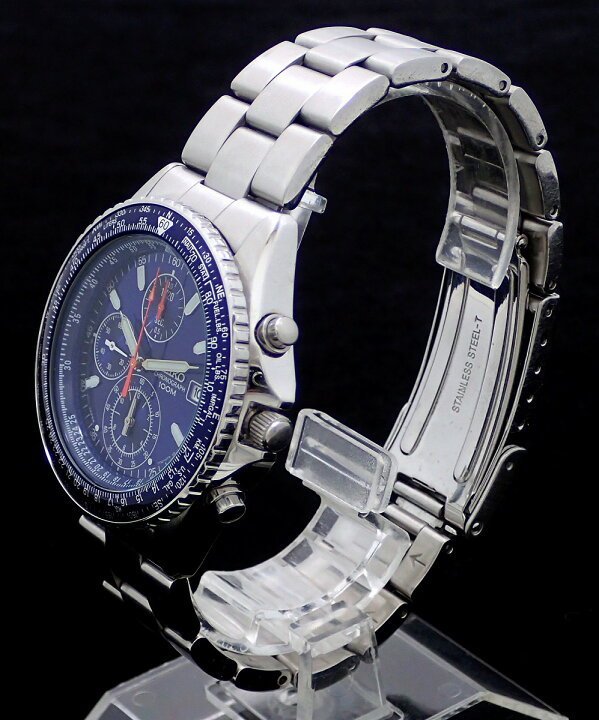 楽天市場】【ウォッチ】SEIKO セイコー クロノグラフ デイト ブルー 