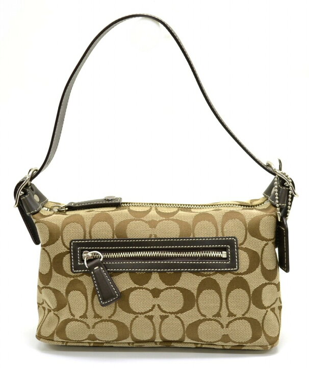 極美品 COACH アクセサリーポーチ ハンドバッグ シグネチャー 6044 