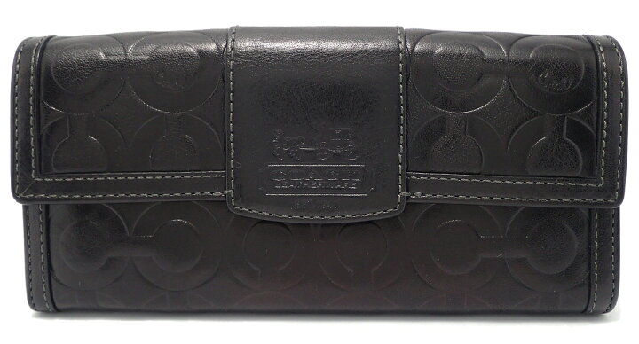 楽天市場】【財布】 COACH コーチ オプアート エンボスド レザー 2つ折 