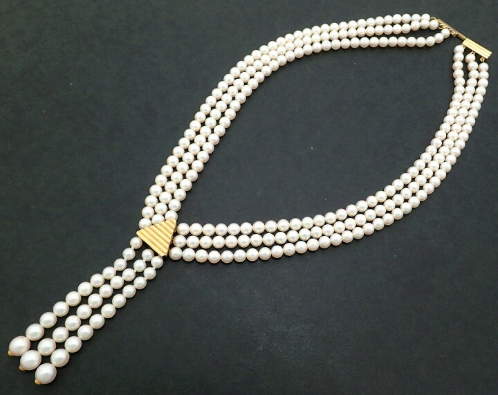 楽天市場】【ジュエリー】MIKIMOTO ミキモト 3連 ネックレス 真珠 5-7m 