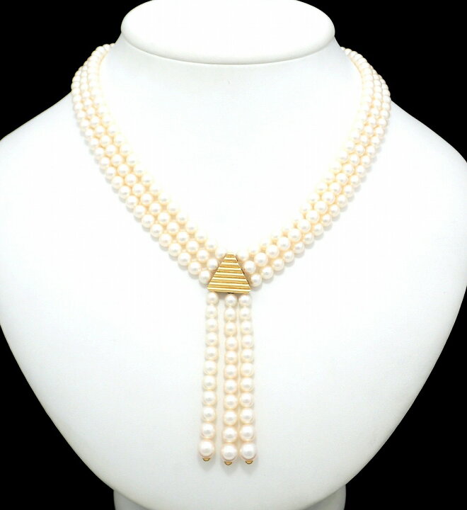 楽天市場】【ジュエリー】MIKIMOTO ミキモト 3連 ネックレス 真珠 5-7m 