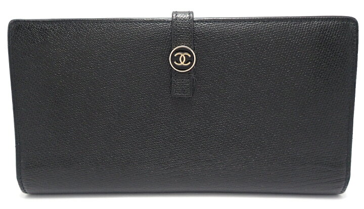 楽天市場】【財布】CHANEL シャネル ココボタン 型押しレザー 2つ折 W 