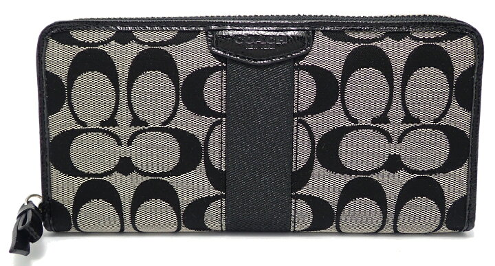 新品未使用 コーチ 長財布 キャンバス×レザー アコーディオンジップ 