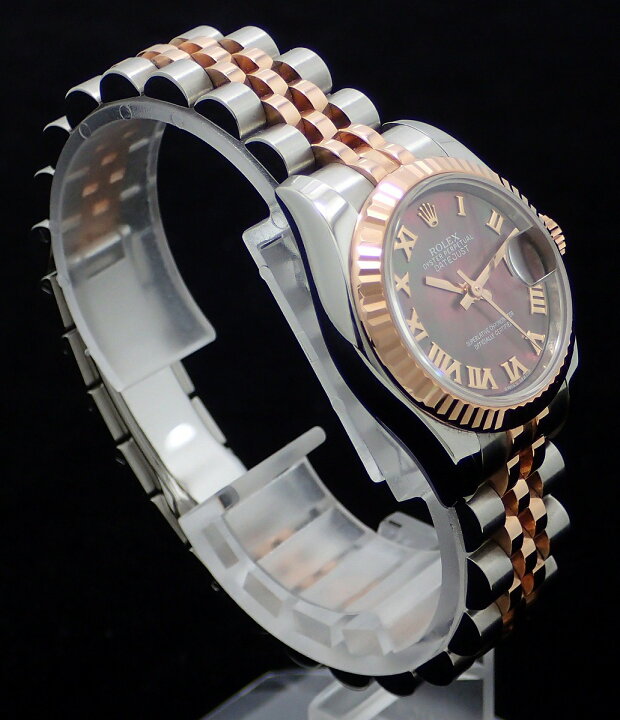 【ウォッチ】ROLEX ロレックス デイトジャスト ローマン ブラック シェル文字盤 K18PG 750PG ピンクゴールド/SS コンビ レディース ルーレット ランダム 179171NR 【中古】【k】【Blumin/森田質店】【質屋出店】 Blumin F番 ROLEX ロレックス デイトジャスト 179173NR 自動巻き SS YG レディース ローマインデックス シェル文字盤2148103550607