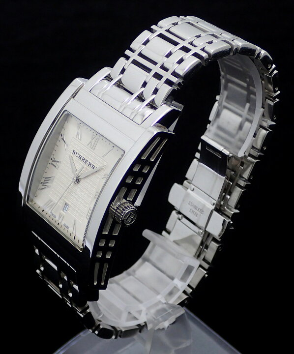 楽天市場】【ウォッチ】BURBERRY バーバリー スクエア デイト シルバー  