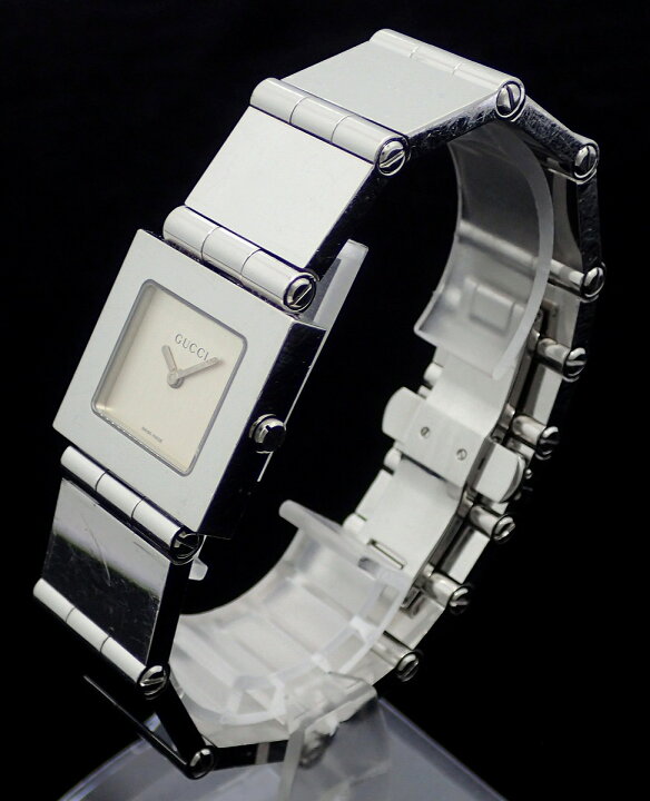 楽天市場】【ウォッチ】GUCCI グッチ スクエア シルバー文字盤  