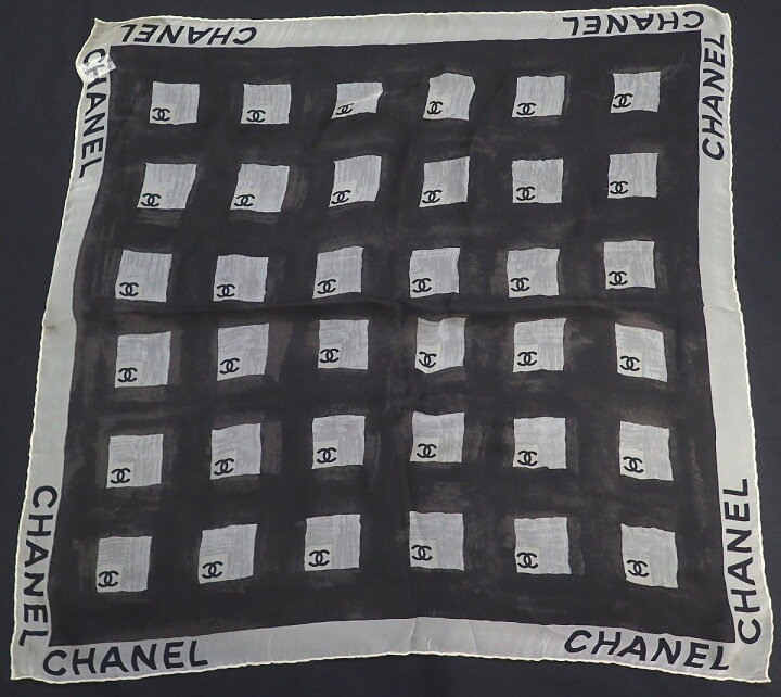 楽天市場】CHANEL シャネル スカーフ シルク100% ココマーク ブラック 
