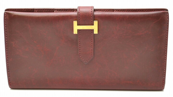 楽天市場】【財布】HERMES エルメス ベアン 2つ折 長財布 BOXカーフ  