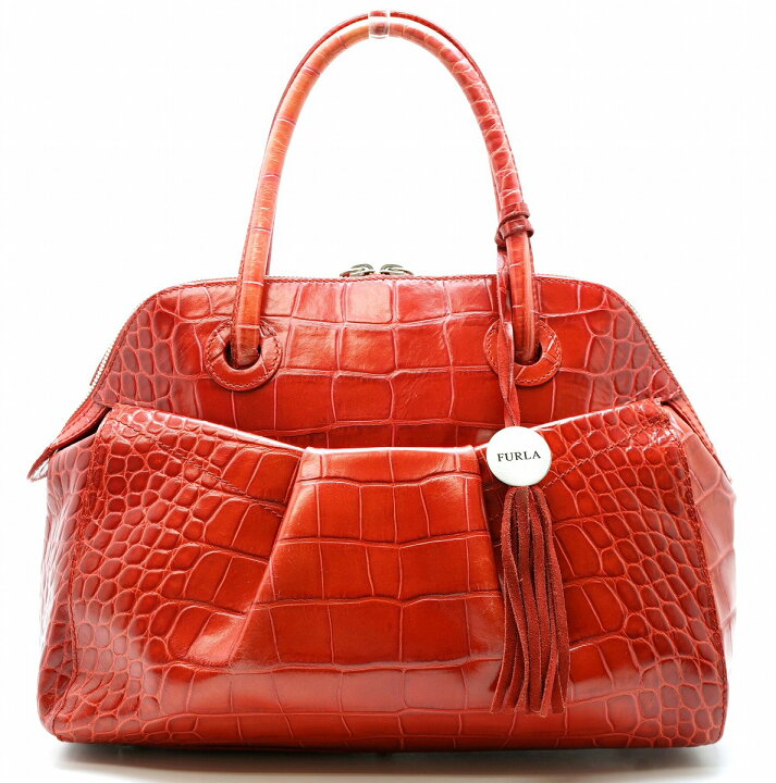 フルラ 1927 トップハンドル 2way クロコ 型押し ベージュ 楽天市場  