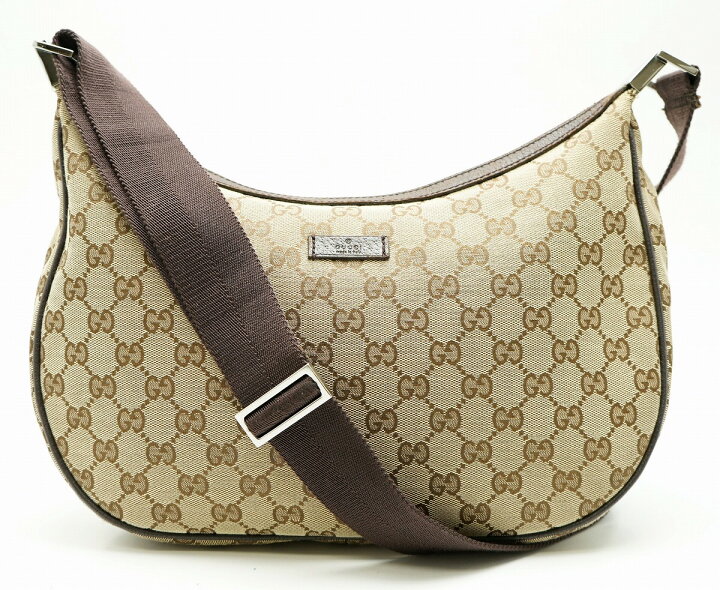 GUCCI グッチ ベージュ ブラウン シルバー金具 GGスプリームキャンバス 