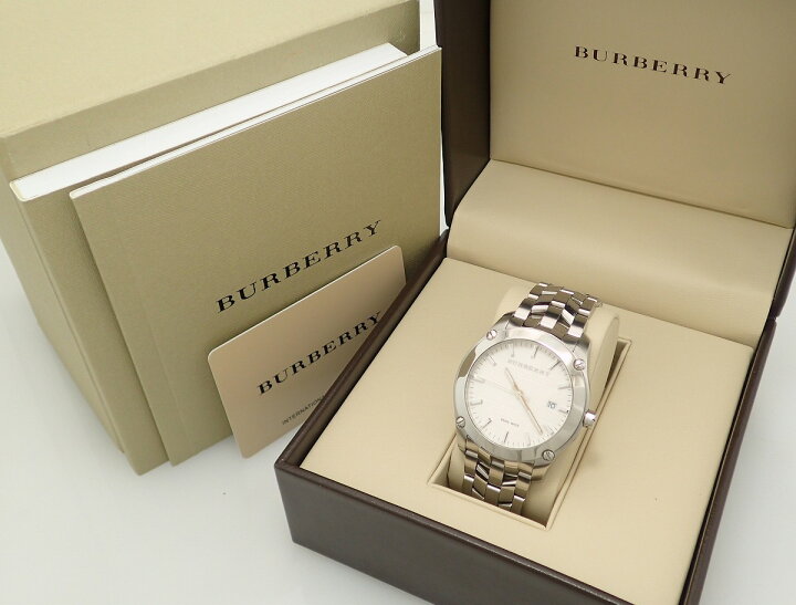 楽天市場】【ウォッチ】BURBERRY バーバリー デイト ホワイト文字盤 