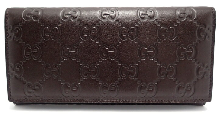 未使用】GUCCI グッチレザー長財布ダークブラウン