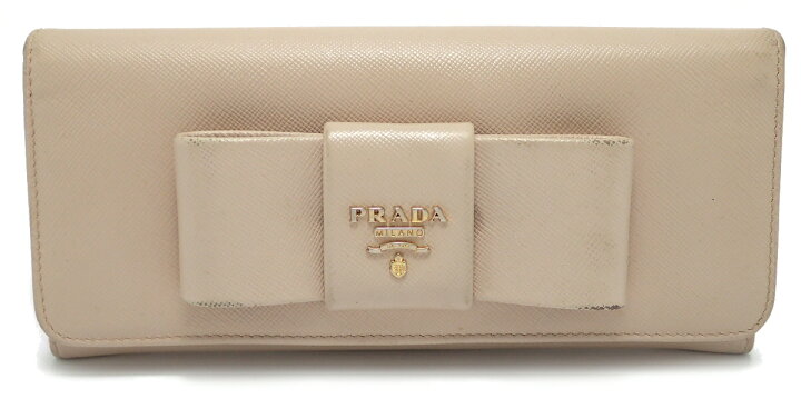 楽天市場】【財布】PRADA プラダ リボン モチーフ 2つ折 長財布 