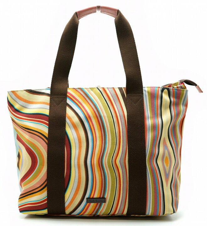 楽天市場 バッグ Paul Smith ポール スミス トートバッグ ショルダートート ショルダーバッグ キャンバス レザー ストライプ ブラウン 茶 マルチカラー 中古 K Blumin 森田質店 質屋出店 Blumin 楽天市場店