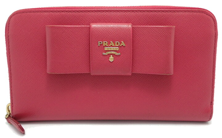 楽天市場】【財布】PRADA プラダ ラウンドファスナー リボン 長財布 