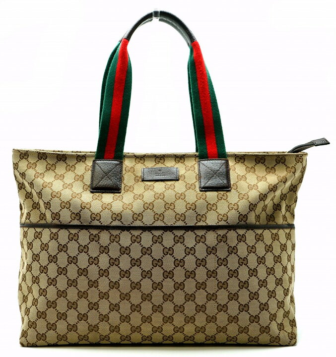 楽天市場】【バッグ】GUCCI グッチ GGキャンバス レザー トートバッグ  