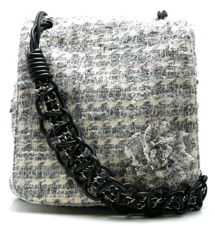 楽天市場】【バッグ】CHANEL シャネル カメリア ツイード チェーン  