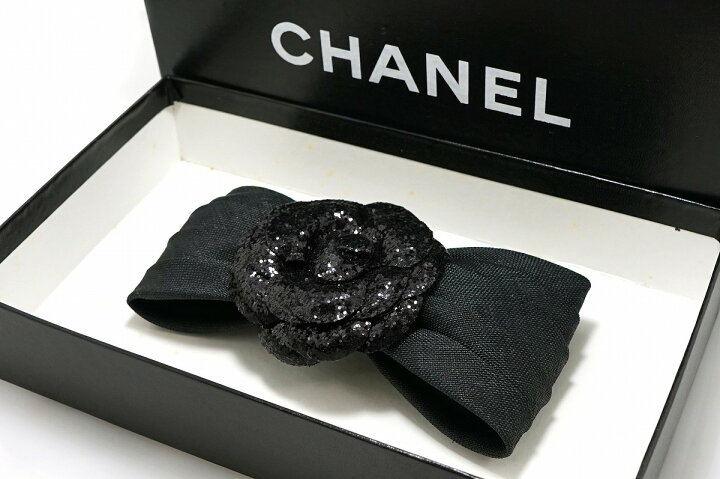 楽天市場】CHANEL シャネル カメリア リボンモチーフ バレッタ ヘア 