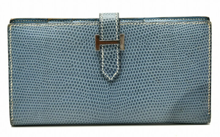 楽天市場】【財布】HERMES エルメス ベアン 2つ折 長財布 リザード  