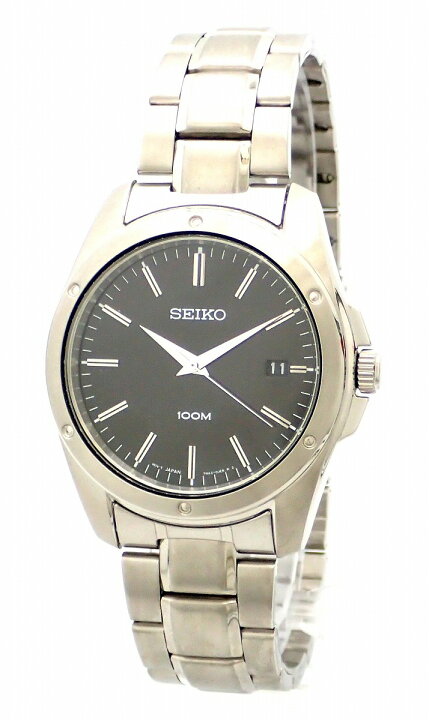 楽天市場】【ウォッチ】SEIKO セイコー デイト ブラック文字盤 100M SS 