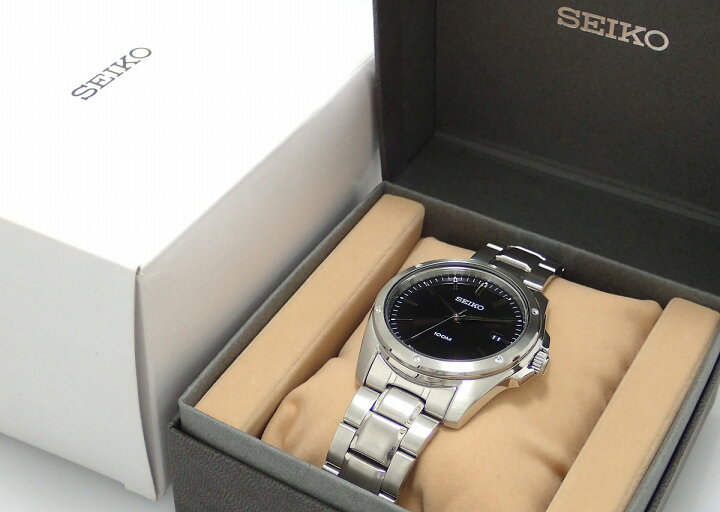楽天市場】【ウォッチ】SEIKO セイコー デイト ブラック文字盤 100M SS 