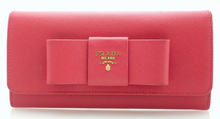 楽天市場】【財布】PRADA プラダ リボン モチーフ 2つ折 長財布 