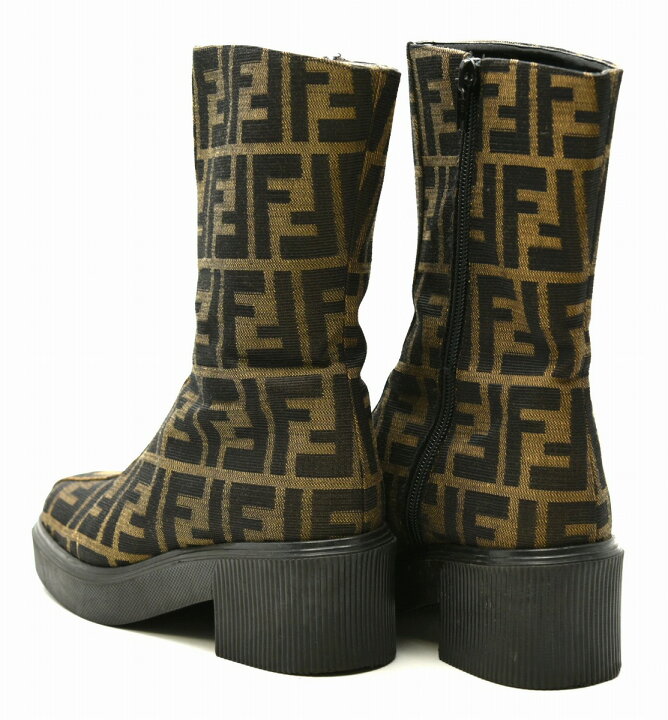 中古】FENDI ダブルF ショートブーツ ズッカ柄 - メルカリ｜ロングブーツ