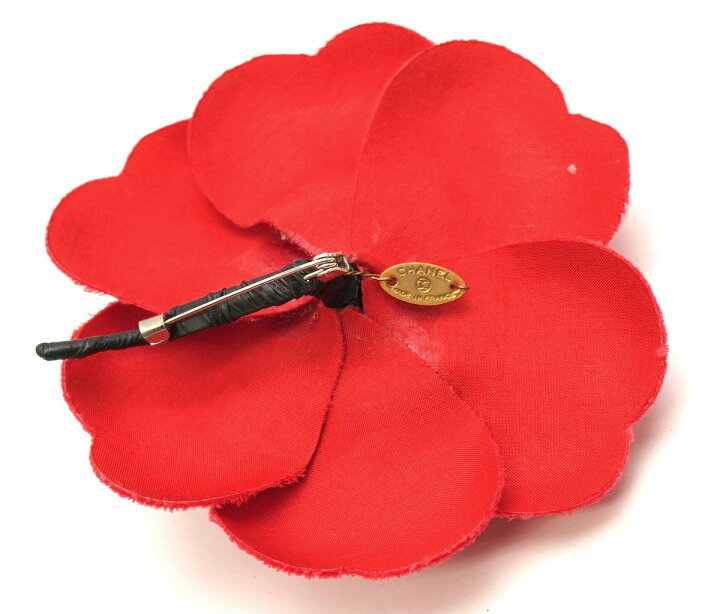 楽天市場】CHANEL シャネル カメリア コサージュ ピンブローチ 赤 