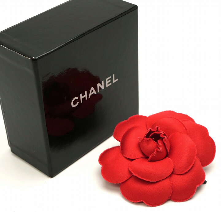 楽天市場】CHANEL シャネル カメリア コサージュ ピンブローチ 赤 