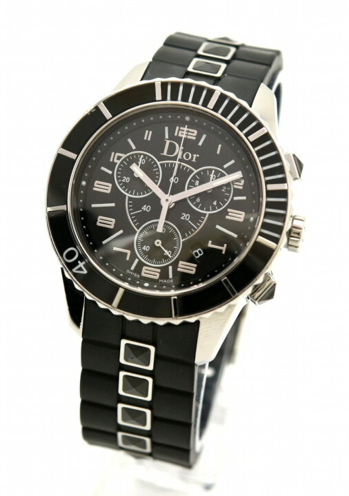 ディオール Dior CD114317 クリスタル クロノグラフ デイト クォーツ  
