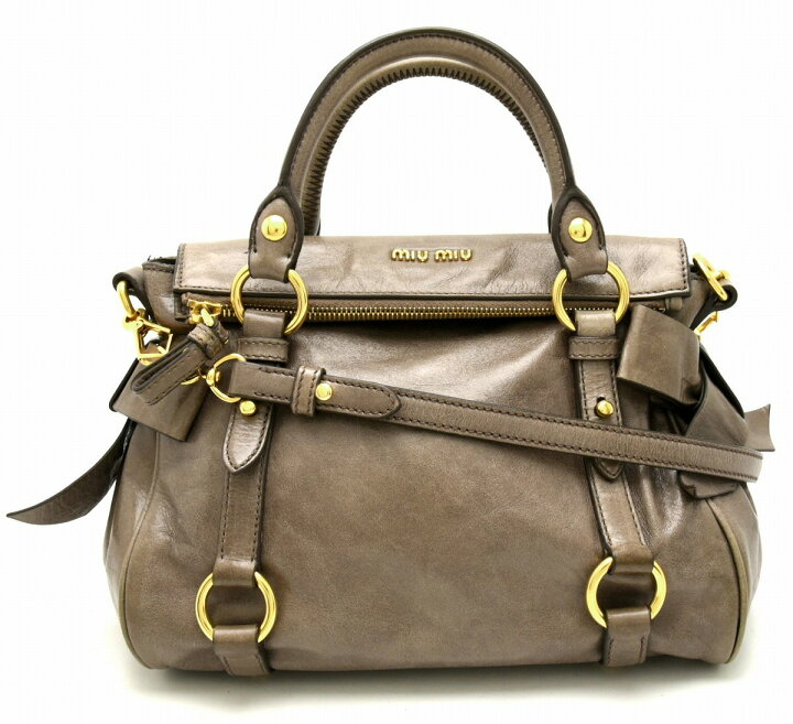 楽天市場】【バッグ】Miu Miu ミュウ ミュウ レザー リボン モチーフ 