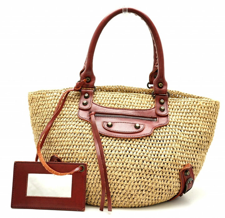 楽天市場】【バッグ】BALENCIAGA バレンシアガ ストローバッグ かご  