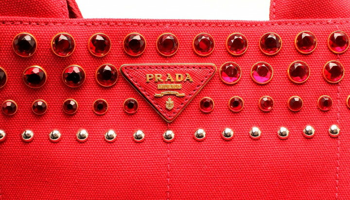 楽天市場】【バッグ】PRADA プラダ CANAPA カナパ ビジュー 2WAY 