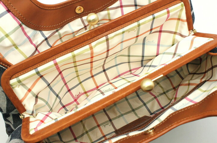 楽天市場】【バッグ】COACH コーチ デニム シグネチャー がま口 トート 
