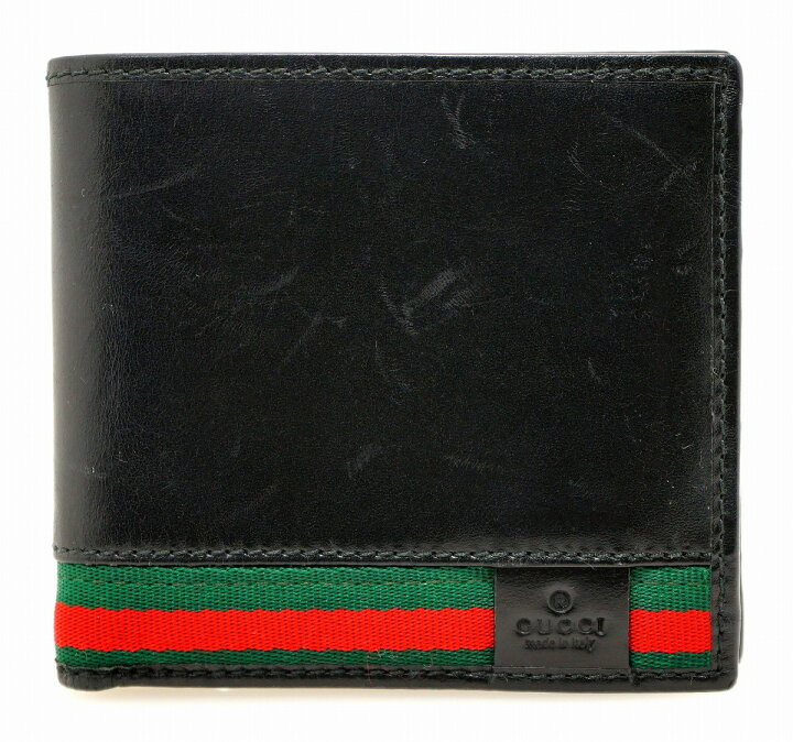 楽天市場】【財布】GUCCI グッチ 2つ折財布 ウェブライン シェリー  
