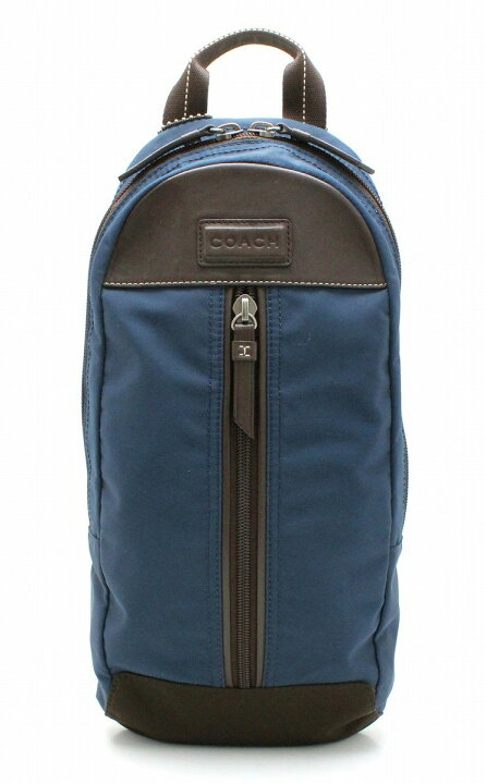 COACH 290 コーチ ボディバッグ ペブルドレザー 斜め掛け ネイビー  