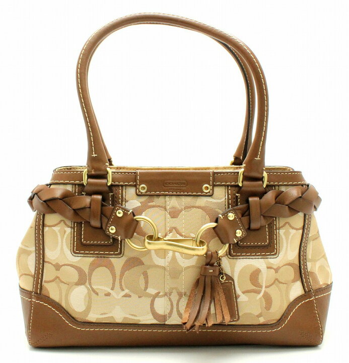 楽天市場】【バッグ】COACH コーチ シグネチャー ミディアムキャリー 