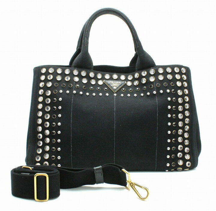 楽天市場】【バッグ】PRADA プラダ CANAPA カナパ ビジュー 2WAY  