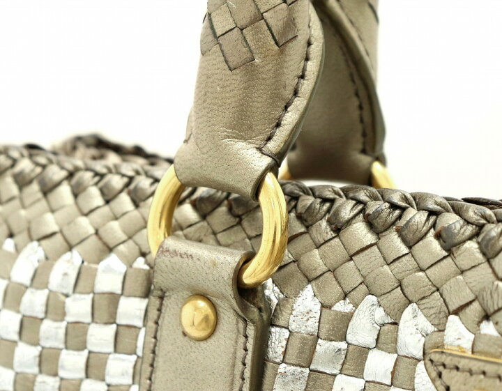 楽天市場】【バッグ】PRADA プラダ 編込み マドラス ハンドバッグ 