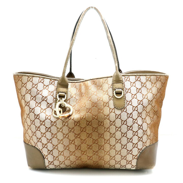 楽天市場】【バッグ】GUCCI グッチ GGキャンバス ハートビット トート  