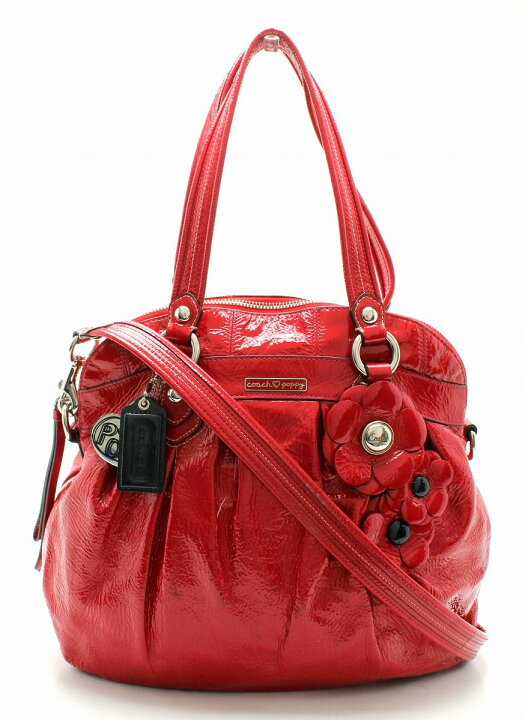楽天市場】【バッグ】COACH コーチ ポピー パテント ウィズフラワー 