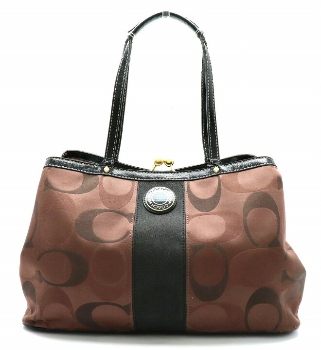 楽天市場】【バッグ】COACH コーチ シグネチャー がま口 ハンドバッグ  