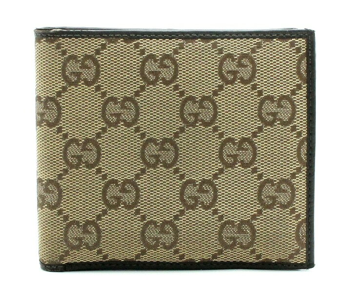 楽天市場】【財布】GUCCI グッチ GGキャンバス カーフレザー 二つ折り 