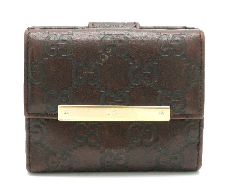 楽天市場】【財布】GUCCI グッチ GG シマ レザー 2つ折財布 ダブル 