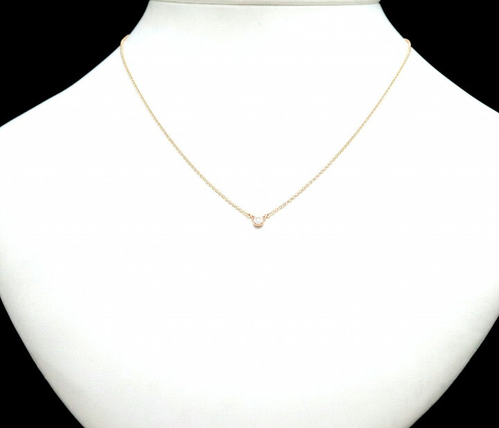 楽天市場 ジュエリー 新品仕上げ済 Tiffany Co ティファニー バイザヤード ネックレス ペンダント K18pg ピンクゴールド 1pd ダイヤモンド 0 03ct 中古 U Blumin 楽天市場店