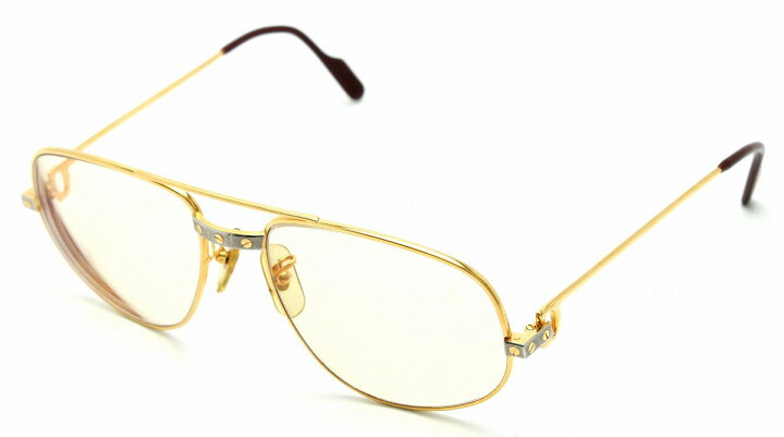 楽天市場】Cartier カルティエ サントス 眼鏡フレーム 度入り ゴールド  