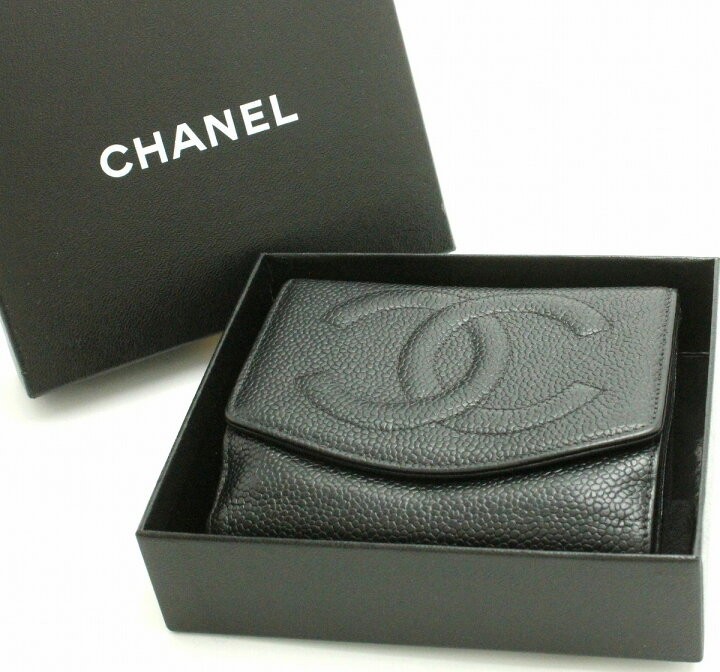 楽天市場】【財布】 CHANEL シャネル キャビアスキン ダブルホック財布  